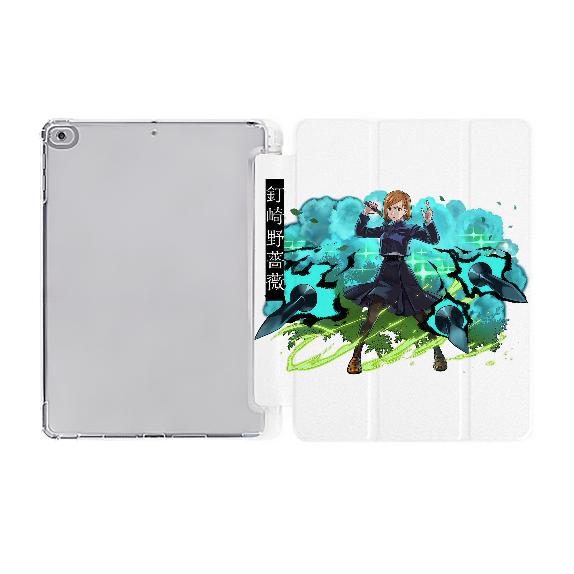 （画像用） 呪術廻戦 Jujutsu Kaisen IPad ケース ペン収納付き 三つ折りスタンド PUレザー×シリコン 対応機種9.5/10.5/10.9インチ